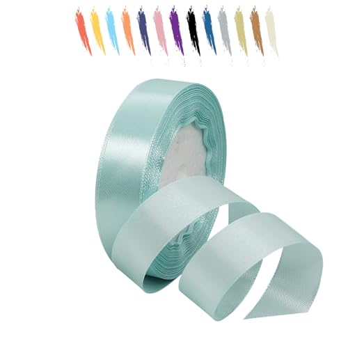 Helles Baby blau 20mm Satinband 23 Meter, Polyesterband, verschönern Sie Ihre Bastelarbeiten und Feiern, ideal für Geschenkverpackungen, Dekorationen, Hochzeitsautoband, Bänder zum Basteln von MORAINJAY