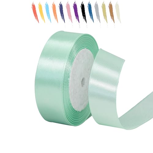 Helles Baby blau 25mm Satinband 23 Meter, Polyesterband, verschönern Sie Ihre Bastelarbeiten und Feiern, ideal für Geschenkverpackungen, Dekorationen, Hochzeitsautoband, Bänder zum Basteln von MORAINJAY