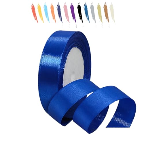 Königsblau 20mm Satinband 23 Meter, Polyesterband, verschönern Sie Ihre Bastelarbeiten und Feiern, ideal für Geschenkverpackungen, Dekorationen, Hochzeitsautoband, Bänder zum Basteln von MORAINJAY