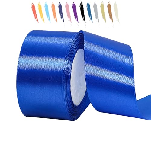 Königsblau 50mm Satinband 23 Meter, Polyesterband, verschönern Sie Ihre Bastelarbeiten und Feiern, ideal für Geschenkverpackungen, Dekorationen, Hochzeitsautoband, Bänder zum Basteln von MORAINJAY