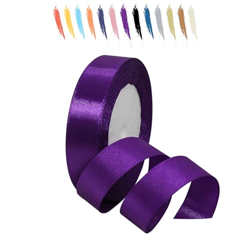 Lila 20mm Satinband 23 Meter, Polyesterband, verschönern Sie Ihre Bastelarbeiten und Feiern, ideal für Geschenkverpackungen, Dekorationen, Hochzeitsautoband, Bänder zum Basteln von MORAINJAY