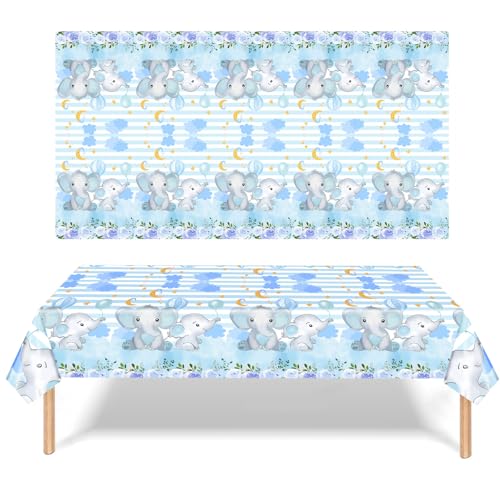 MORAINJAY Elefant Tischdecke Kindergeburtstag Deko, Blauer Elefant Tischdecken 137x274cm Wasserdicht Plastik Bautischdecke für Jungen Baby Dusche It's a Boy Geburtstag Party Hochzeit Dekoratione MORAINJAY Elefant Tischdecke Kindergeburtstag Deko, Blauer Elefant Tischdecken 137x274cm Wasserdicht Plastik Bautischdecke für Jungen Baby Dusche It's a Boy Geburtstag Party Hochzeit Dekoratione von MORAINJAY
