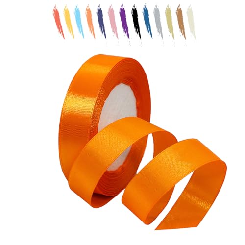 Orange 20mm Satinband 23 Meter, Polyesterband, verschönern Sie Ihre Bastelarbeiten und Feiern, ideal für Geschenkverpackungen, Dekorationen, Hochzeitsautoband, Bänder zum Basteln von MORAINJAY