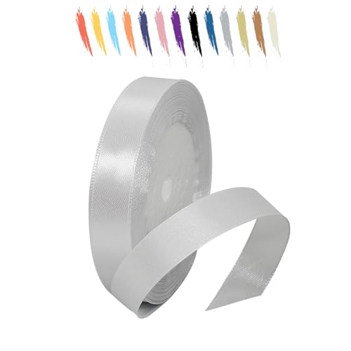 Originalweiß 15mm Satinband 23 Meter, Polyesterband, verschönern Sie Ihre Bastelarbeiten und Feiern, ideal für Geschenkverpackungen, Dekorationen, Hochzeitsautoband, Bänder zum Basteln von MORAINJAY