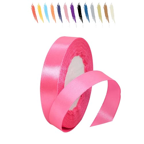 Pfirsichrot 15mm Satinband 23 Meter, Polyesterband, verschönern Sie Ihre Bastelarbeiten und Feiern, ideal für Geschenkverpackungen, Dekorationen, Hochzeitsautoband, Bänder zum Basteln von MORAINJAY