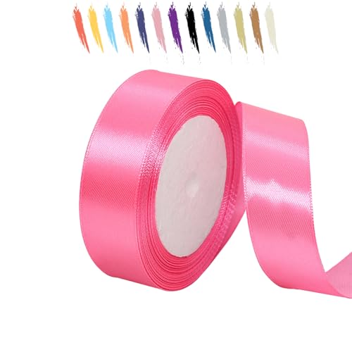 Pfirsichrot 25mm Satinband 23 Meter, Polyesterband, verschönern Sie Ihre Bastelarbeiten und Feiern, ideal für Geschenkverpackungen, Dekorationen, Hochzeitsautoband, Bänder zum Basteln von MORAINJAY