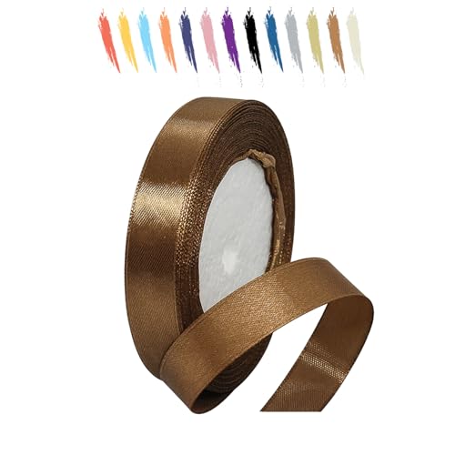 Schokolade 15mm Satinband 23 Meter, Polyesterband, verschönern Sie Ihre Bastelarbeiten und Feiern, ideal für Geschenkverpackungen, Dekorationen, Hochzeitsautoband, Bänder zum Basteln von MORAINJAY