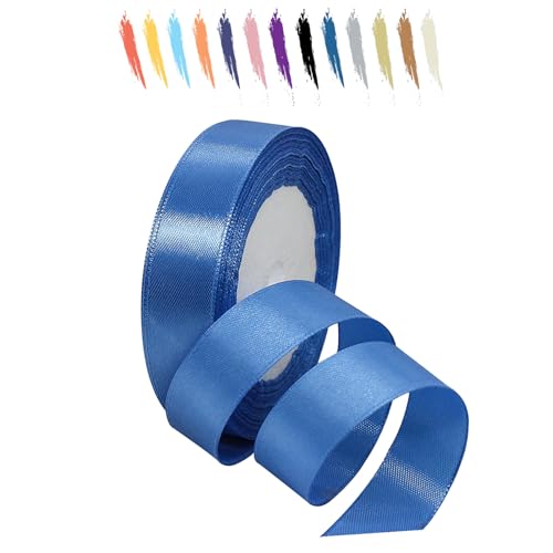 Seeblau 20mm Satinband 23 Meter, Polyesterband, verschönern Sie Ihre Bastelarbeiten und Feiern, ideal für Geschenkverpackungen, Dekorationen, Hochzeitsautoband, Bänder zum Basteln von MORAINJAY