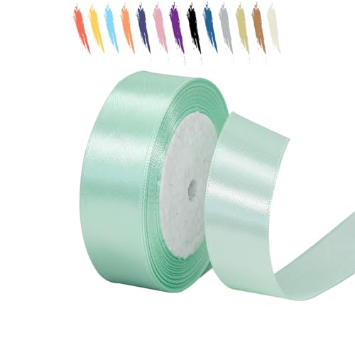 Smaragd 25mm Satinband 23 Meter, Polyesterband, verschönern Sie Ihre Bastelarbeiten und Feiern, ideal für Geschenkverpackungen, Dekorationen, Hochzeitsautoband, Bänder zum Basteln von MORAINJAY