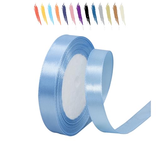 Wasserblau 15mm Satinband 23 Meter, Polyesterband, verschönern Sie Ihre Bastelarbeiten und Feiern, ideal für Geschenkverpackungen, Dekorationen, Hochzeitsautoband, Bänder zum Basteln von MORAINJAY