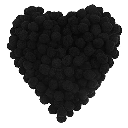 150 Stück Pompons, 2,5 cm schwarze Bastel-Pompons, Weihnachten Fuzzy Pompon Puff Bälle, kleine Pom Pom Bälle für DIY Kunst, Handwerk Projekte, Weihnachten Home Dekorationen von MORFEN