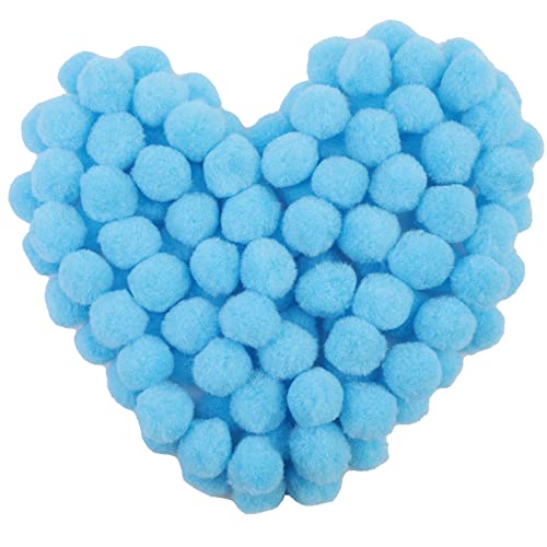 150 Stück Pompons, 2,5 cm, hellblau, Bastel-Pom-Poms, Muttertags-Pompon-Bälle, kleine Pompom-Bälle für Bastelarbeiten, Bastelprojekte, Heimdekorationen von MORFEN