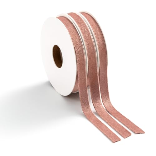 MORSUNBELA Geschenkband Rosa Schleifenband, 3 Rollen 10mm x 4.5 m Samtband Geschenkbänder, Samtbänder für Hochzeit Party Valentinstag Geburtstag Geschenke von MORSUNBELA