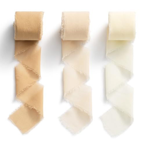 MORSUNBELA Chiffonband Schleifenband Chiffon 3,8 cm Geschenkband Hochzeit Stoffband Dekoband Seidenband von MORSUNBELA