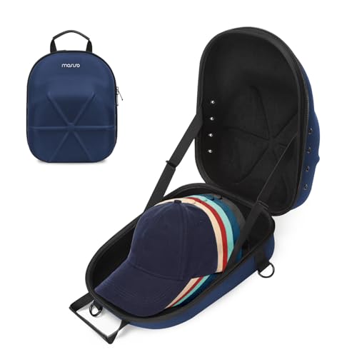 MOSISO Harte Tragen Hut Reiseetui für Baseballkappen, Mittel Hat Organizer Aufbewahrungs Tasche für 5-6 mit Schultergurt, Kappen Trägerhut Halter Schützt für Reisen & Hause Lagerung,Marineblau von MOSISO