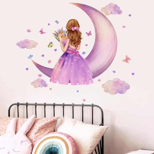 Wandtattoo Kinderzimmer Mädchen Wandaufkleber Kinderzimmer Schmetterlings Mädchen Wandaufkleber Blumen Fee Wandtattoo Wandsticker Für Babyzimmer Schlafzimmer Hause Wanddekoration von MOSTEDE