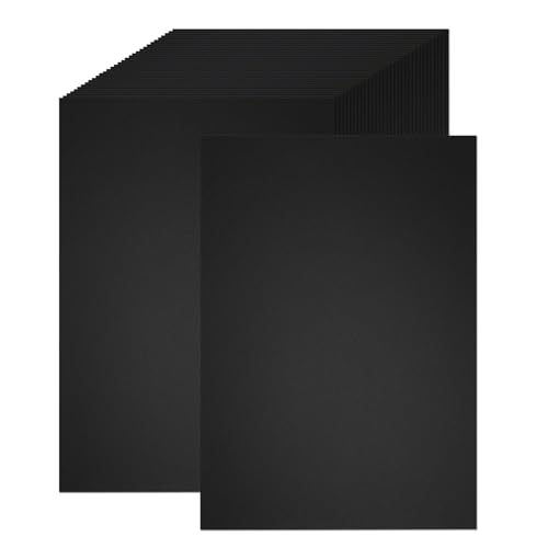 MOSTFUN 30 Blatt Tonpapier Schwarz A4, 250g/m² Schwarze Fotokarton DIN A4 Druckerpapier Tonkarton Bastelkartonpapier für Scrapbook Basteln Fotoalbum Menükarte DIY Kreativ Sein von MOSTFUN