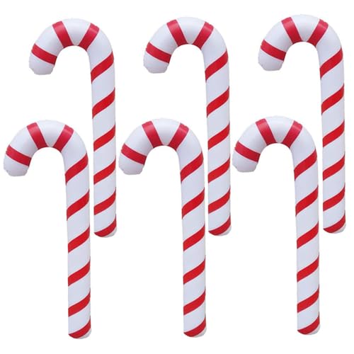 Candy Cane Weihnachtsdekorationen 6pcs 35 aufblasbare Weihnachtsbonbonbaumstöcke Dekorative Hängs -Süßigkeiten -Ornamente für Weihnachten, Partyversorgung, Innenräume, Outdoor, Weihnachtsdekora von MOUNTTU