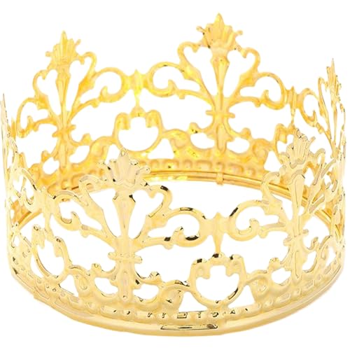 Mini Gold Crown Cake Topper Mini Crown Cake Dekorationen Prinzessin Kuchen -Topper Prinzessin und Prinz Kristall Kopfbedeckung Elegantes zarte Kronhaar Ornamente Party Kuchendekoration für Gebur von MOUNTTU