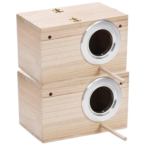 Nistkasten für Sittiche, 2 Stück, 20,3 x 12,7 x 12,7 cm, Nistkasten für Nymphensittiche aus Holz mit Türstange und zu öffnendem Deckel, natürliches, stabiles Vogelhaus für Käfig, Vogelnest, Vogelhaus Nistkasten für Sittiche, 2 Stück, 20,3 x 12,7 x 12,7 cm, Nistkasten für Nymphensittiche aus Holz mit Türstange und zu öffnendem Deckel, natürliches, stabiles Vogelhaus für Käfig, Vogelnest, Vogelhaus von MOUNTTU