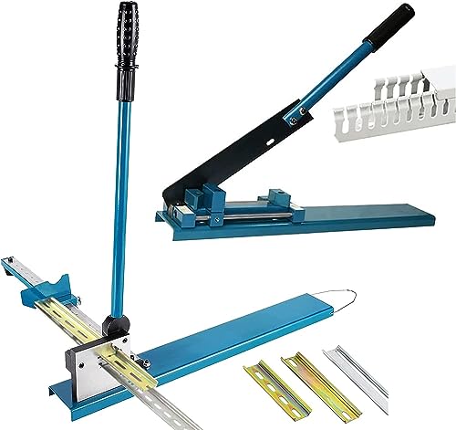 MOUNW Manuelles DIN-Schienenschneidewerkzeug + Tischschneidemaschine für Kabelkanäle, Doppelnut mit 50-cm-Lineal, zum Schneiden von Geschlitzten Schienen aus Aluminiumlegierung/Stahl von MOUNW