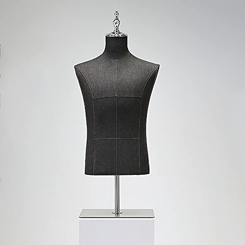 Herren Schaufensterpuppe Torso, Form Puppenkörper mit Standfuß zum Nähen Schneiderinnen Kleid Schmuck Display Höhenverstellbar 49,2-72 Zoll von MOWEO