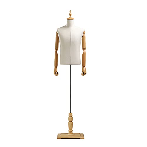 Mannequin Torso Body, Mannequin Body mit Verstellbarer Holzständerbasis (einstellbar 47,2-74,8 Zoll) für Nähen Schneiderinnen Kleid Schmuck Display von MOWEO