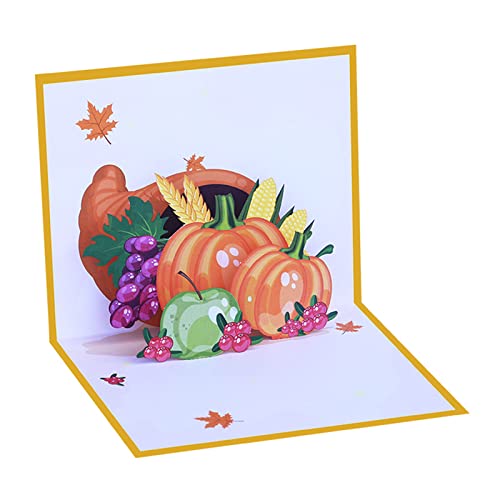 3D für Thanksgiving Kürbis Grußkarte Festival Urlaub Papierkarten für Geburtstag Hochzeit Neujahr Segen Auto von MOZALL