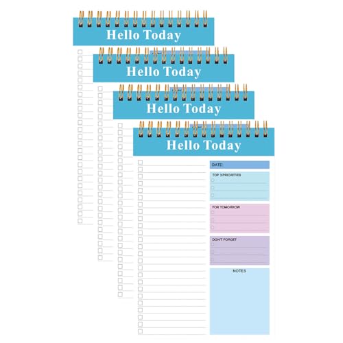 MOZALL 4 Stück A 5 Notizblöcke Schreibwaren Notizbücher Multifunktionales Notizbuch Tagesplaner Spiralen Notizbücher für Schule Büro von MOZALL