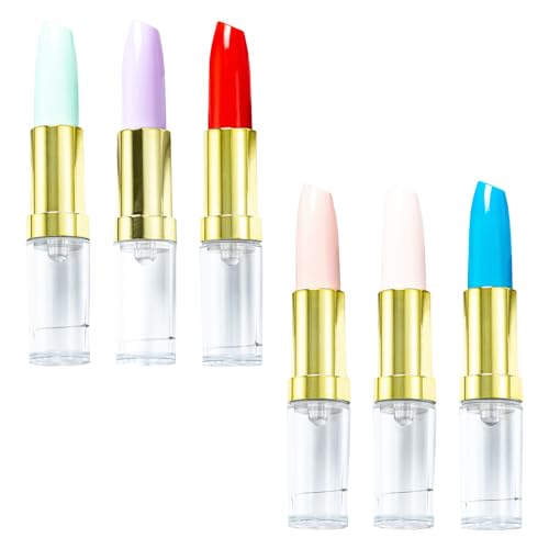 MOZALL 6 Stück Lippenstift-Form Stift glattes Schreiben Stift Lustiger Ölstift Lippenstift Kugelschreiber Schreibwaren Stift Schule Bürobedarf von MOZALL