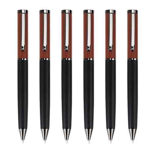 MOZALL Metall-Kugelschreiber, dekorativer Stift, 1,0 mm, Schreibstift, Signaturstift, schwarze Tinte, Schreibwarenstift für Studenten, Lehrer, 6 Stück von MOZALL