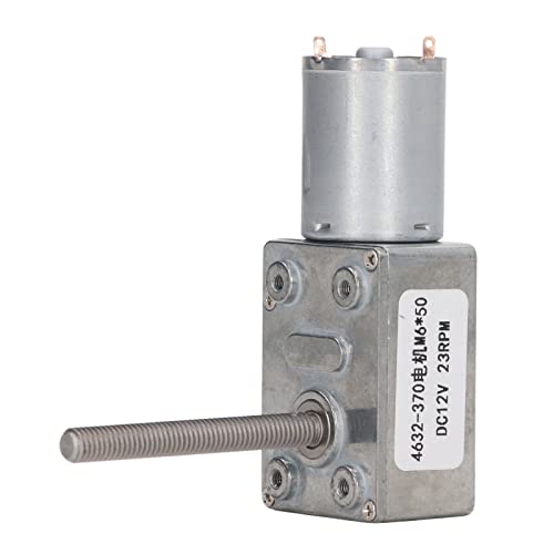 Schneckengetriebemotor, selbsthemmende Funktion, M6-Kopf, rotierende Welle, Gewindegeschwindigkeitsreduzierung, Gleichstrom-Getriebemotor, DC 12 V (23 U/min) von MOZUO