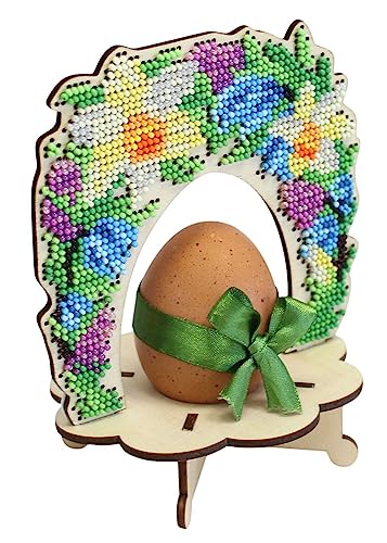 MP Studia Kreuzstich-Sticksets für Erwachsene und Anfänger, Ostern – Eierständer – Blumenbogen 14 x 12 x 9 cm von MP Studia