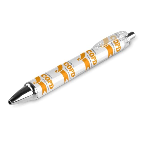 MPUTEOY COPD Awareness Month Orange Ribbon Kugelschreiber Retractable Pens Black Writing Pen Office Ball Point Pen Work Pens von MPUTEOY