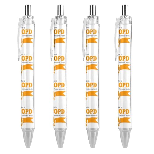 MPUTEOY COPD Awareness Month Orange Ribbon Kugelschreiber Retractable Pens Black Writing Pen Office Ball Point Pen Work Pens von MPUTEOY