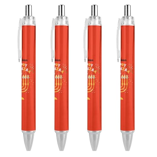 MPUTEOY Happy Kwanzaa African Heritage Holiday Kugelschreiber Retractable Pens Black Writing Pen Office Ball Point Pen Work Pens von MPUTEOY