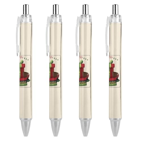 MPUTEOY Happy Kwanzaa African Heritage Holiday Kugelschreiber Retractable Pens Black Writing Pen Office Ball Point Pen Work Pens von MPUTEOY