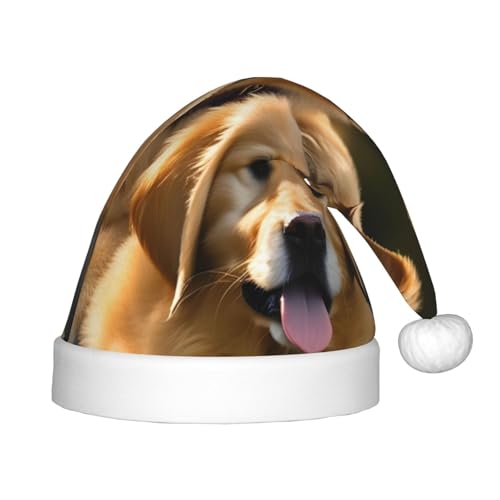 MQGMZ Golden Retrievers Weihnachtsmannmütze, Weihnachtsmannmütze, Stirnband, für den Außenbereich, Weihnachtsmannmütze, Stirnbänder von MQGMZ