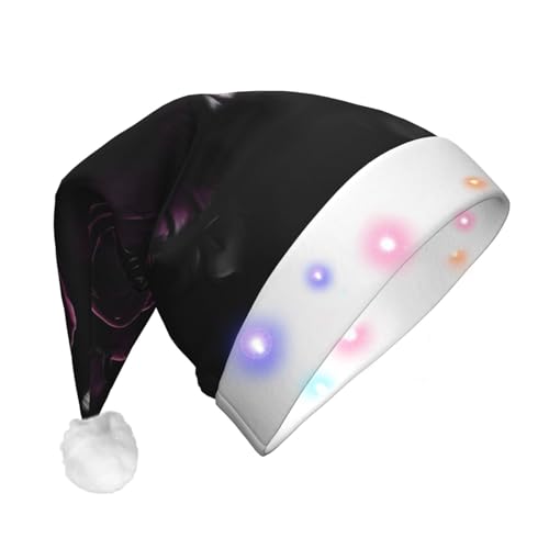 MQGMZ Gothic-Rosen-Druck, Unisex, LED-Weihnachtsmütze, Weihnachtsaccessoires, beleuchten Ihre festlichen Feiern von MQGMZ