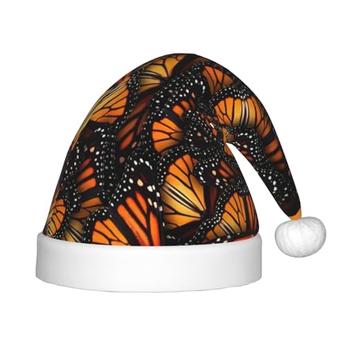 MQGMZ Heaps Of Orange Monarch Butterflies Print Christmas Party Cap Santa Beanie Hat Xmas Headband For Outdoor Xmas Hat Headbands von MQGMZ