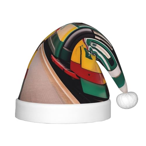 MQGMZ Lissabon Tram Muster Druck Weihnachten Party Cap Santa Beanie Mütze Xmas Stirnband für Outdoor Xmas Hat Stirnbänder von MQGMZ