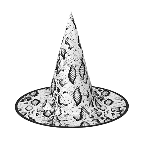 MQGMZ Mqgmzsnake Skin Black And White Print Enchantingly Halloween Witch Hat Cute Foldable Pointed Novelty Witch Hat Kids Adults von MQGMZ