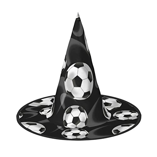 MQGMZ Schwarzer Fußball-Hut, Hexenhut für Erwachsene, lustiger und stilvoller Halloween-Party-Dekor von MQGMZ