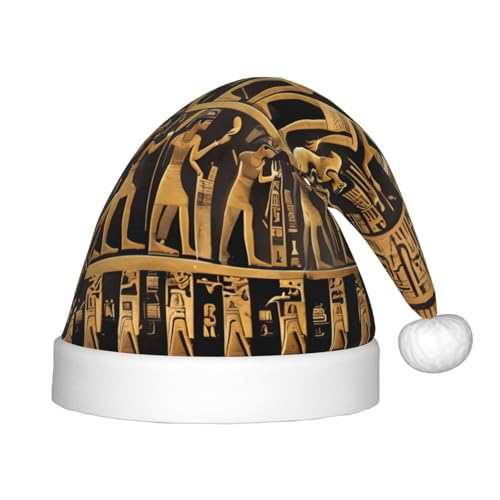 MQGMZ Weihnachtsmütze mit Ägypten-Hieroglyphen-Druck, Weihnachtsmann-Mütze, Stirnband, für den Außenbereich von MQGMZ