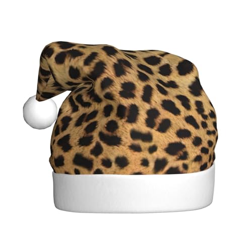MQGMZ Weihnachtsmütze mit Leopardenmuster, humorvolle Weihnachtsmütze, Unisex, Weihnachtsmütze für Dekoration, Neujahrspartys von MQGMZ