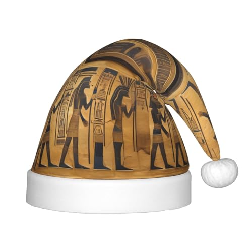 MQGMZ Weihnachtsmütze mit ägyptischen Hieroglyphen, Weihnachtsmannmütze, Stirnband, für den Außenbereich, Weihnachtsmannmütze, Stirnbänder von MQGMZ