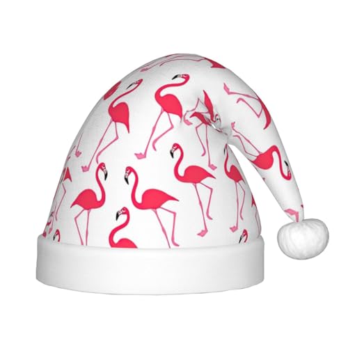 MQGMZ Weihnachtsmütze mit rotem Flamingo-Muster, Weihnachtsmannmütze, Weihnachtsmannmütze, Stirnbänder für den Außenbereich von MQGMZ