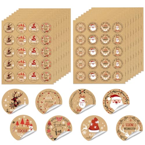 320 STK Frohe Weihnachten Aufkleber,Aufkleber Weihnachten, Geschenkaufkleber Weihnachten, Geschenk Aufkleber Weihnachten, Christmas Stickers, Weihnachten Aufkleber,Geschenketiketten Weihnachten von MQIAN