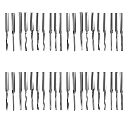 MQODLFP 40 Stücke FlöTen Gerade Schaft FräSer Gerade Slot Bit Doppel FlöTe Bits 3,175X 2X 17mm für Cnc Router von MQODLFP