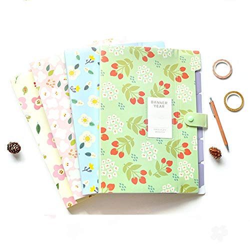 MQODLFP Floral gedrucktes Akkordeon Dokument Datei Ordner Expanding Letter / A4 Organizer (4er Set) von MQODLFP